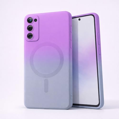 Image of amazon basics Gradient Mag-Safe Case for Samsung Galaxy S20FE 5G | Soft Silicone Shockproof Cover with Camera Protection | Slim Lightweight Design | Smooth Touch & Durable - Purple & Gray