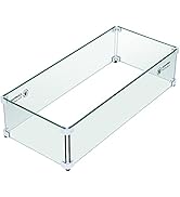 Apromise Fire Pit Wind Guard - 29" x 13" x 7" Fire Pit Glass Wind Guard for Rectangular Fire Pit ...