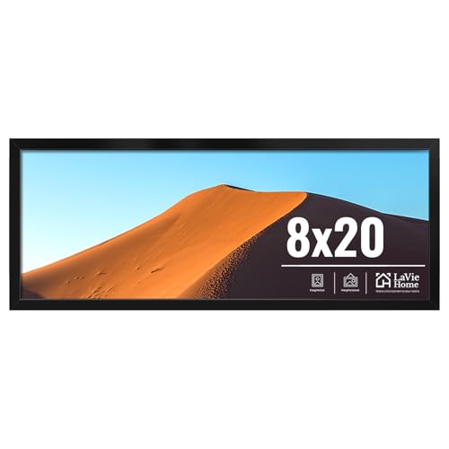 Image of LaVie Home 8x20 Picture Frame for Wall Display, 8x20 Black Picture Frame with HD Plexiglas, 8 x 20 Frame 1 Pack, Display Frame for Vertical or Horizontal, Classic Collection