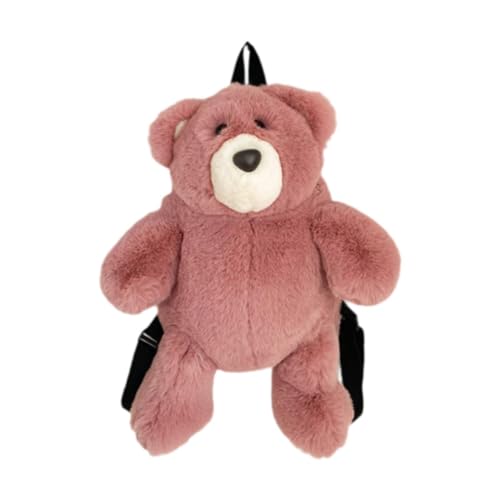 Baoblaze Mochila de oso de peluche, linda mochila de animales para, adultos, niñas y mujeres, Color de Pasta de Frijol