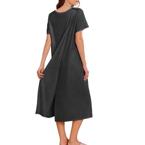 Deyeek Hospital Gowns for Women Labor Delivery Shoulder Surgery Dress Adaptive Clothing Night Robes for Elderly Plus Size