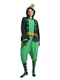 LONULAIN Unisex Adult St. Patrick's Day Costume，Men Women Green Leprechaun Cosplay Costume Suit Tailcoat Jacket