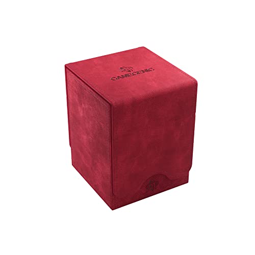 GameGenic Deck Box – Squire XL Red 100CT – Durable and Sturdy TCG, OCG, CCG Card Storage – Compatible with Pokemon, Yugioh, Commander, and MTG Magic: The Gathering Cards