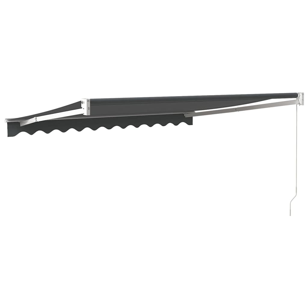 VidaXL Tenda Da Sole Retrattile Manuale 3x2,5 M – Antracite, Con Pali, Impermeabile UV
