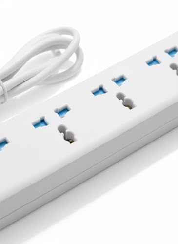 Image of SBF Universal 3 Socket Extension Board with Power Switch and 2M Cord, Multi Plug Power Strip for Home, Office, Computer, Mobile Charging (White(1K3P))
