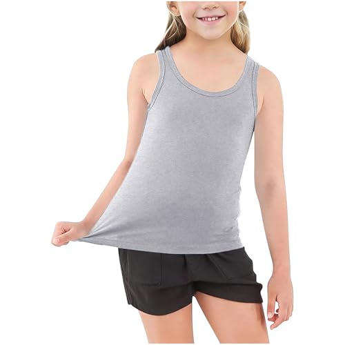 Girls Boys Racerback Sleeveless T-Shirts Kids Summer Cotton Soft Comfort Tank Tops Casual Breathable Undershirts Tee