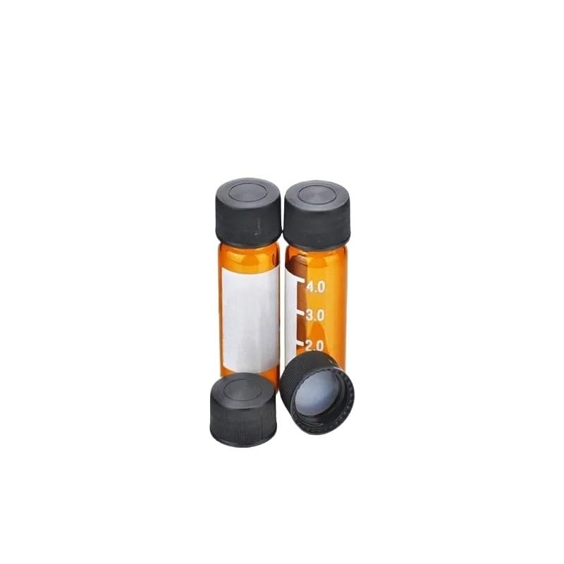 Chromatography Vial Cap Black Storage Bottle Cover 4 ml Polypropylene Solid Cap with Red PTFE/White Silicone Septa 13 mm 100/PK