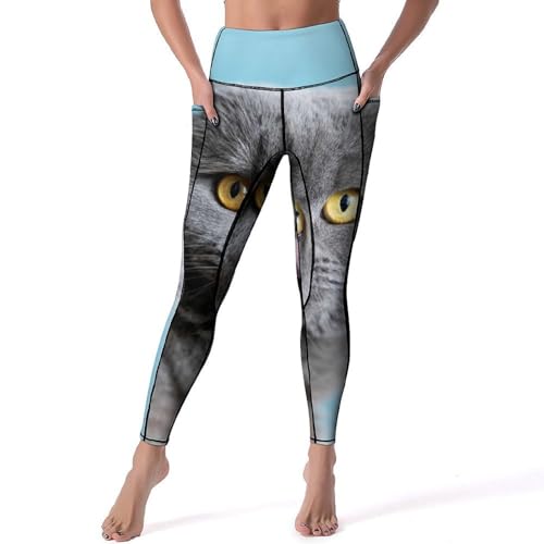 Legging de sport chat potelé mignon idéal pour le yoga et le jogging en plein air