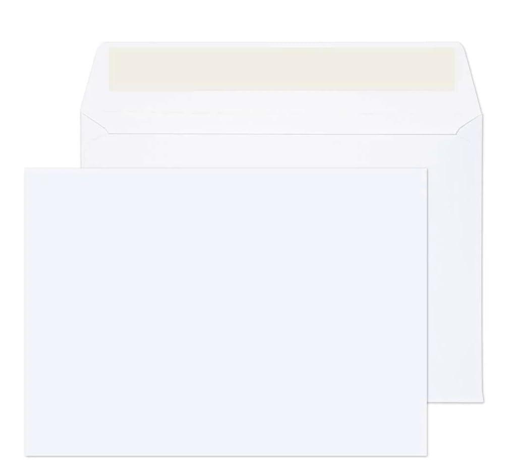 Blake Everyday - White Envelopes B6 (127 x 176mm) - Pack of 500 - Thickness 100 GSM - Peel and Seal Envelopes - Sustainable PEFC Certified Envelope in White - Business Office Supplies (ENV5007)