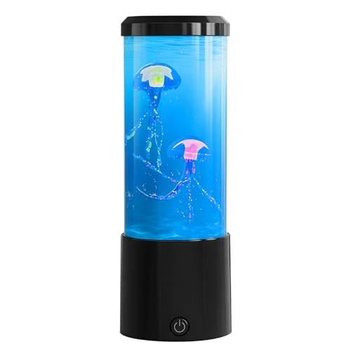 Probuk Lámpara Medusa LED con 7 Colores, Acuario Decorativo Realista de 20 cm, Luz Nocturna Sensorial USB para Niños y Adultos, Decoración de Hogar y Oficina