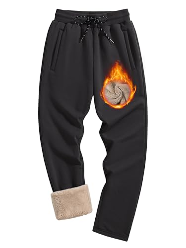 TACVASEN Men's Fleece Winter Pants Warm Sherpa Lined Sweatpants Heavyweight Thermal Lounge Athletic Track Joggers2