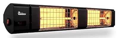 Dr. Infrared Heater 10,260 BTU Infrared Heater, Indoor and Outdoor Heater for Patio, Garage, Commercial & Residential, 3000W, 220-240V with Remote, Black