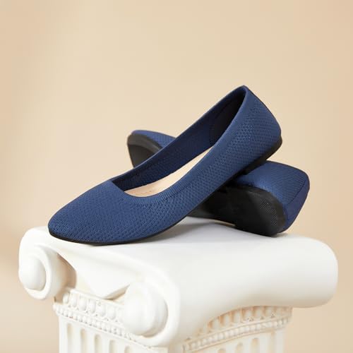 Image of Women's Ballet Flats Shoes Comfortable Mesh Pointed Toe Slip On Dress Shoes | Breathable knit, Memory insole, Lightweight & flexible, Slip-on style, Perfect for daily wear