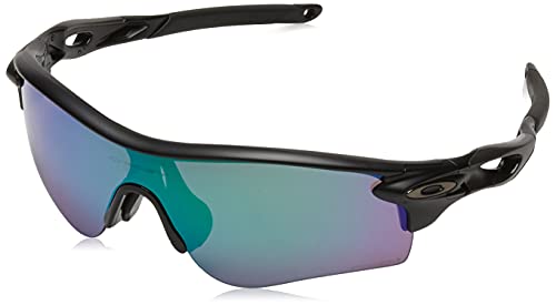 Oakley Men's OO9206 Radarlock Path Low Bridge Fit Rectangular Sunglasses, Matte Black/Prizm Road Jade, 38 mm