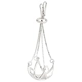 PH PandaHall 925 Sterling Silver Pearl Cage Pendant, Pendant Mounting Setting Bead Frame Pendant Blank with Sliding Ring Bead Cage Locket Pendants for DIY Crafts Necklace Jewelry Making