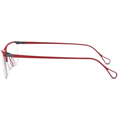 Image of FONEX Pure Titanium Glasses Frame Men Semi Rimless Square Eyeglasses Eyewear DTX416