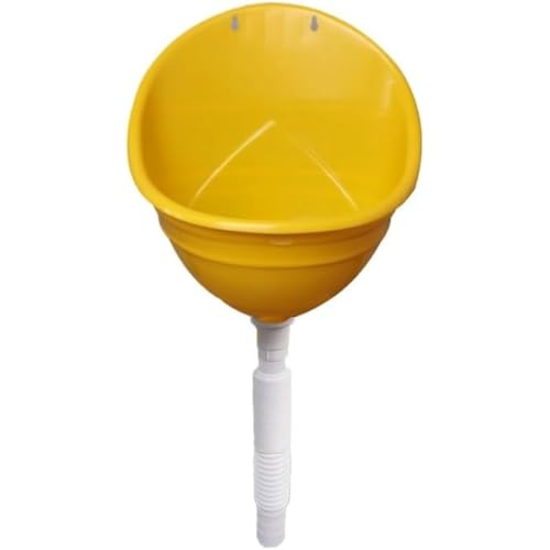 WhiteForest 壁に取り付けられた男性用プラスチック小便器尿ダイバーター、男性用プラスチック小便器、男性用小便器、ポータブル高効率洗浄小便器(排水管付き),シンプルキッズ無水小便器浴室トイレ小便器,屋外建設用仮設小便器 (70cm下水道管,イエロー