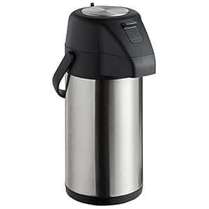 Stainless Steel 2.2 Liter Choice Coffee Airpot with Vacuum Insulation + Swivel Base + Stainless Steel Push Button