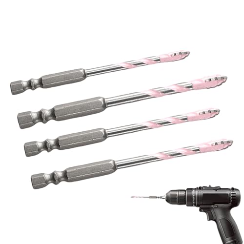 Juego de brocas para hormigón, brocas de cristal excéntricas dentadas, juego de 4 unidades, universales, 4 cortes, broca de piedra de alta resistencia para cristal, metal, azulejos, madera, cerámica