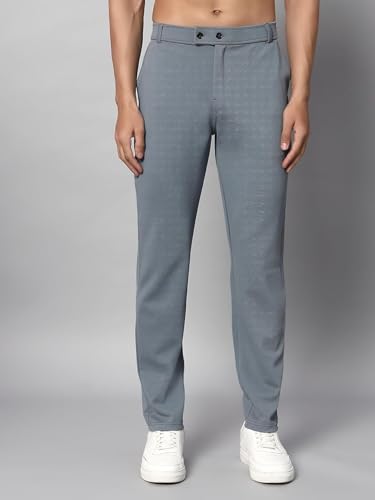 Image of Mehrang Men's Slim Fit Dress Pants, Formal Trousers with Side Pockets, (Pack of 2)