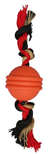 SUMO Rubber fit Ball with Rope Dog Toy