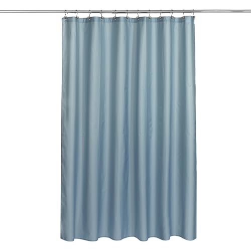 Image of N&Y HOME Fabric Shower Curtain or Liner with Magnets, Blue Fog | Hotel Quality, Machine Washable, Water Repellent, Standard Size