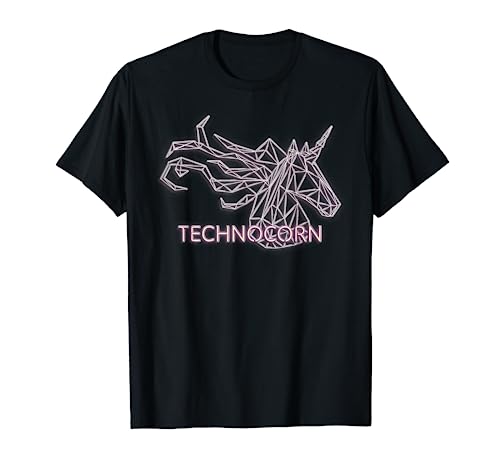 Raver I Technocorn I Techno Music Dj Festival Unicorn Camiseta