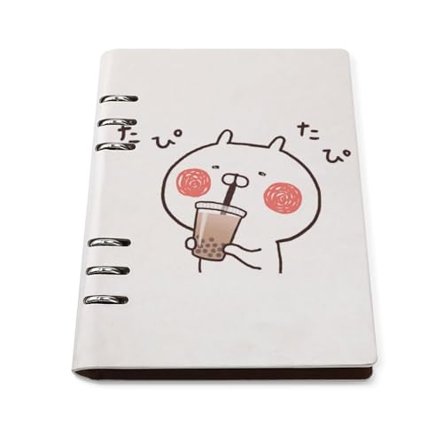 メモ帳 うさまる システム手帳 バインダーノート PUレザー ルーズリーフノート A5サイズ 6穴 90枚紙 詰め替え可能 プレゼント 贈り物