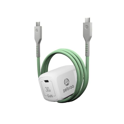 Atom 30W GaN Fast Charger with 60W Braided USB-C Cable, PD Fast C...