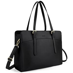 ECOSUSI Laptop handtas dames laptoptas 15,6 inch shopper grote tote bag lederen schoudertassen business werktas