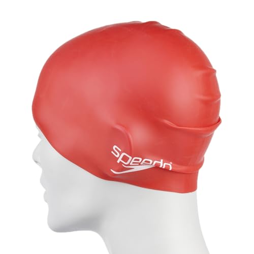 Speedo Mütze Plain Moulded Silicone Junior, Red, One Size, 8-709900004ONESIZE, Rot