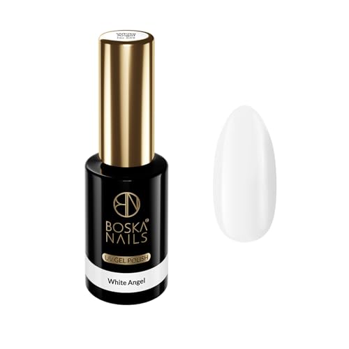 Boska Nails Esmalte Híbrido Blanco 10 ml White Angel Nº 549, blanco radiante perfecto para French Nails y manicura elegante, libre de TPO