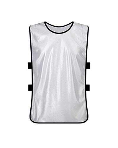 Chalecos Transpirable de Fútbol Baloncesto Rugby Deportes Correa Elástica Secado Rápido para Hombres Adultos Blanco Adult