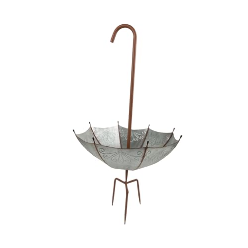 Alpine Corporation 36 Tall Outdoor Rustic Upside Down Umbrella Garden Stake and Planter