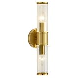 Linour Gold Wall Sconce - Bathroom Sconce Wall Lighting Modern Vanity Light Fixture with Glass Shade