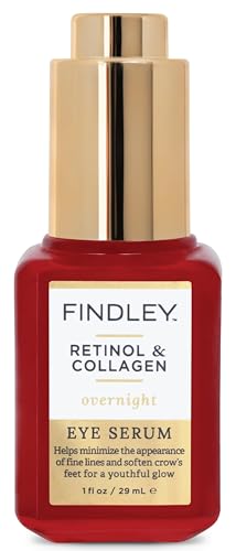 Findley Retinol & Collagen Overnight Eye Serum | Minimize Fine Lines & Soften Crow's Feet | Youthful Glow (1 Fl Oz)