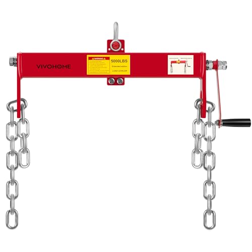 VIVOHOME Heavy Duty Steel 5000 LBS Engine Hoist Load Leveler Shop Crane Cherry Picker with 2 Chains