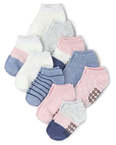 The Children's Place,and Toddler Ankle Socks,White/Grey/Blue/Pink,4T-5T