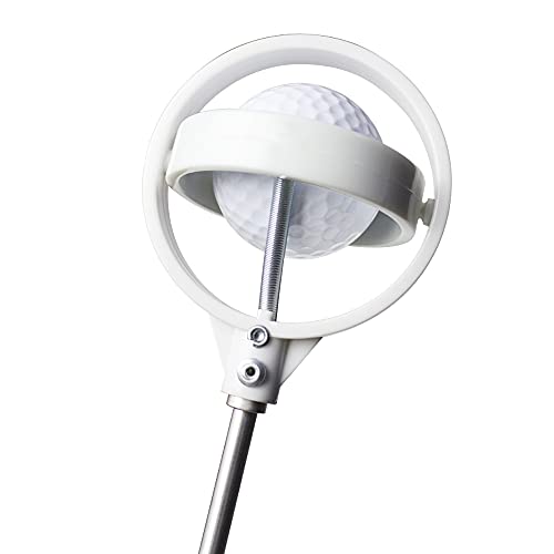 Pinmei Golf Ball Retriever Or Pick Up Tool With Automatic Extendable, Stainless For Water Bush White Yellow 2 Colors Gift For Golfer (White) #TOP3