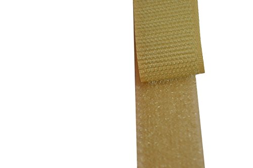 FR Sew On Hook and Loop for Fabric 1 Inch Wide, 25 Yards, Beige Color