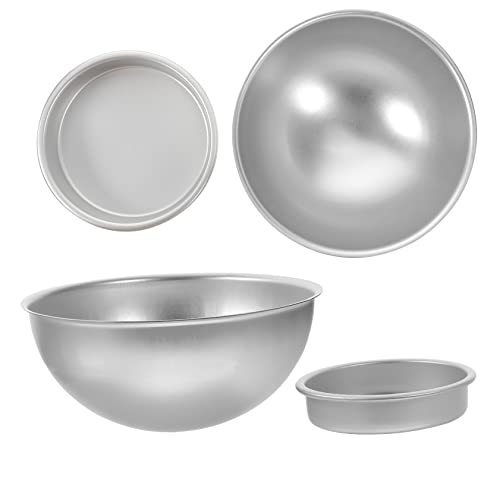 Ciieeo 2 Pack of Cake Supply Sturdy Aluminium Alloy Half Ball Shape Cake Moulds for Home Use