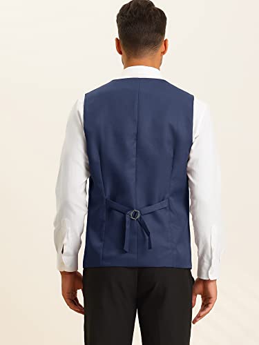 Lars Amadeus Suit Vest for Men's Double Breasted V-Neck Slim Fit Formal Wedding Dress Waistcoat3