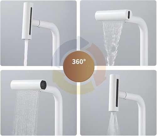 Robinet évier cuisine douchette extractible mitigeur flexible gris 4 jets - 5