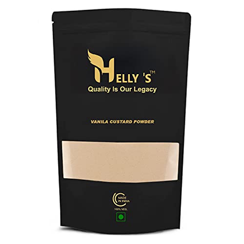 Helly'sβ’ Eggless Custard Powder Vanilla Flavour | 500 gm - Zip Lock Pack | Without Sugar | for Fruit Salad, Cake, Ice Cream, Milkshake