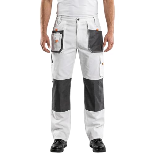 Veste et pantalon de sécurité blanc anti-déchirure pour peintre artisan