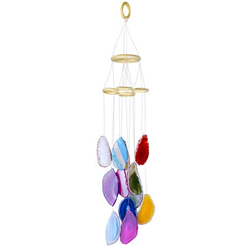Campana de viento decoración del hogar piedra de cristal 2