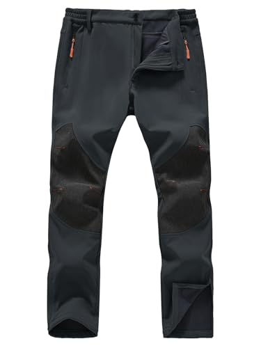 SPOSULEI Mens Ski Waterproof Insulated Pants Fleece Lined Softshell Snow Hiking Snowboard Outdoor...