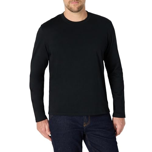 Amazon Essentials Camiseta de manga larga de ajuste relajado Hombre, Negro, XS
