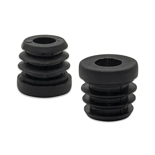Image of Flyshop Black M8 Threaded Plastic Plugs Round Tube End Caps Tubing Plugs Inserts Furniture Glider 25 mm, 1 inch Diameter 4 Pcs