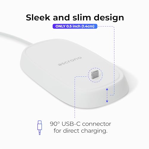 Image of Ascrono - Charging Station Compatible with Apple Magic Mouse - White - Perfect Accessories | Usable As Charging Dock, Stand & Charger | Includes 5ft (1.5m) USB-C Cable | USB-C Connector
